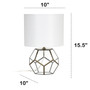 Lalia Home Transparent Octagonal Table Lamp, Brass "LHT-4008-BR"
