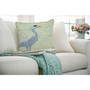 Liora Manne Frontporch Blue Heron Indoor/Outdoor Pillow Lake 18" x 18" "7FP8S450603"