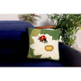 Liora Manne Frontporch Ladybug Indoor/Outdoor Pillow Green 18" x 18" "7FP8S452806"