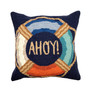 Liora Manne Frontporch Ahoy Indoor/Outdoor Pillow Navy 18" x 18" "7FP8S455433"