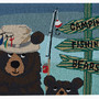 Liora Manne Frontporch Fishing Bears Indoor/Outdoor Rug Green 2'6" x 4' "FTP34434106"
