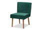 "BBT8063-Emerald Velvet/Walnut-CC" Baxton Studio Alvis Mid-Century Modern Emerald Green Velvet Upholstered and Walnut Brown Finished Wood Dining Chair