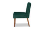 "BBT8063-Emerald Velvet/Walnut-CC" Baxton Studio Alvis Mid-Century Modern Emerald Green Velvet Upholstered and Walnut Brown Finished Wood Dining Chair