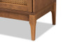 "MG9005-Ash Walnut/Rattan-6DW-Dresser" Baxton Studio Ramiel Mid-Century Modern Ash Walnut Finished Wood and Rattan 6-Drawer Dresser