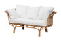 "DC151023-Rattan-SF" Baxton Studio Edana Modern Bohemian Natural Rattan Sofa With Cushion