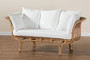 "DC151023-Rattan-SF" Baxton Studio Edana Modern Bohemian Natural Rattan Sofa With Cushion