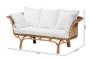 "DC151023-Rattan-SF" Baxton Studio Edana Modern Bohemian Natural Rattan Sofa With Cushion