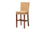 "DC9003-Rattan-BS" Baxton Studio Racquel Modern Bohemian Natural Rattan and Mahogany Wood Bar Stool