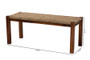 "DC9052-Wood-Bench" Baxton Studio Hermes Mid-Century Modern Transitional Natural Seagrass and Mahogany Wood Bench