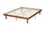 "MG0082S-Walnut-Queen" Baxton Studio Winston Mid-Century Modern Walnut Brown Finished Wood Queen Size Platform Bed frame