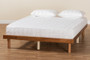"MG0082S-Walnut-Queen" Baxton Studio Winston Mid-Century Modern Walnut Brown Finished Wood Queen Size Platform Bed frame
