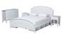 "MG0038-White-Queen-4PC Set" Baxton Studio Elise Classic and Transitional White Finished Wood Queen Size 4-Piece Bedroom Set