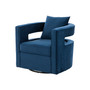"VGRHAC-543-BL-CH" VIG Modrest Wells - Modern Blue Velvet Swivel Accent Chair