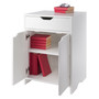 Nova 1-Drawer Storage Cabinet, White "10315"