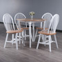 Sorella 5-Piece Drop Leaf Dining Table with Windsor Chairs, Natural and White "53537"