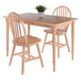 Ravenna 3-Piece Dining Table with Windsor Chairs, Natural "81867"