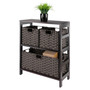 Leo 4-Piece Storage Shelf with 3 Foldable Woven Baskets, Espresso and Chocolate "92463"