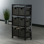 Leo 7-Piece Storage Shelf with 6 Foldable Woven Baskets, Espresso and Chocolate "92711"