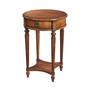 "2096011" Jules 1-Drawer Round End Table, Antique Cherry, Brown