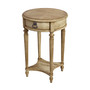 "2096424" Jules 1 Drawer Round End Table With Storage, Beige