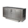 "3736435" Francois Silver Leather 70.5" Buffet Sideboard, Silver