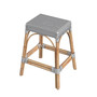 "5513329" Robias Rectangular Rattan 24.5" Counter Stool, White And Gray Dot