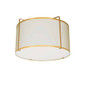 2 Light Drum Flush Mount Gold/Cream Shade With 790 Diffuser "TRA-121FH-GLD-CRM"