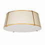 4 Light Trapezoid Flush Mount Gold/Cream Shade With 790 Diffuser "TRA-224FH-GLD-CRM"