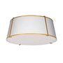 4 Light Trapezoid Flush Mount, Gold With White Shade "TRA-224FH-GLD-WH"