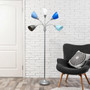Simple Designs 67" Contemporary Multi Head Medusa 5 Light Adjustable Gooseneck Silver Floor Lamp With Blue "LF2006-SBG"