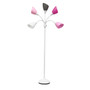 Simple Designs 67" Contemporary Multi Head Medusa 5 Light Adjustable Gooseneck White Floor Lamp With Pink "LF2006-WPG"
