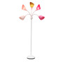 Simple Designs 67" Contemporary Multi Head Medusa 5 Light Adjustable Gooseneck White Floor Lamp With Pink "LF2006-WPG"