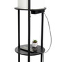 Simple Designs 62.5" Round Modern Shelf Etagere Organizer Storage Floor Lamp With 2 Usb Charging Ports - Black "LF2010-BLK"