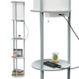 Simple Designs 62.5" Round Modern Shelf Etagere Organizer Storage Floor Lamp With 2 Usb Charging Ports - Gray "LF2010-GRY"