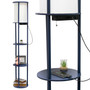 Simple Designs 62.5" Round Modern Shelf Etagere Organizer Storage Floor Lamp With 2 Usb Charging Ports - Navy "LF2010-NAV"