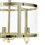 Lalia Home 3-Light 13" Industrial Farmhouse Glass And Metallic Accented Semi-Flushmount, Gold "LHM-1000-GL"