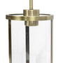 Lalia Home 1-Light 9.25" Modern Farmhouse Adjustable Hanging Cylindrical Clear Glass Pendant Fixture With Metal - Antique Brass "LHP-3002-AB"