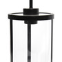 Lalia Home 1-Light 9.25" Modern Farmhouse Adjustable Hanging Cylindrical Clear Glass Pendant Fixture With Metal - Black "LHP-3002-BK"