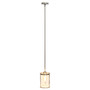 Lalia Home 1-Light 9.25" Modern Farmhouse Adjustable Hanging Cylindrical Clear Glass Pendant Fixture With Metal - Brushed Nickel "LHP-3002-BN"