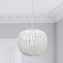 Lalia Home 1-Light 11.38" Bohemian Farmhouse Coastal Woven Paper Shade Pendant, White "LHP-3008-WH"