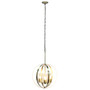 Lalia Home 3-Light 18" Adjustable Industrial Globe Hanging Metal And Clear Glass Ceiling Pendant - Antique Brass "LHP-3010-AB"