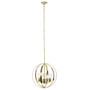 Lalia Home 3-Light 18" Adjustable Industrial Globe Hanging Metal And Clear Glass Ceiling Pendant - Gold "LHP-3010-GL"
