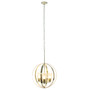 Lalia Home 3-Light 18" Adjustable Industrial Globe Hanging Metal And Clear Glass Ceiling Pendant - Gold "LHP-3010-GL"