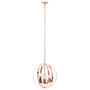 Lalia Home 3-Light 18" Adjustable Industrial Globe Hanging Metal And Clear Glass Ceiling Pendant - Rose Gold "LHP-3010-RG"