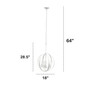 Lalia Home 3-Light 18" Adjustable Industrial Globe Hanging Metal And Clear Glass Ceiling Pendant - White "LHP-3010-WH"