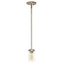 Lalia Home 1-Light 5.75" Minimalist Industrial Farmhouse Adjustable Hanging Clear Cylinder Glass Pendant Fixture - Antique Brass "LHP-3011-AB"