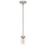 Lalia Home 1-Light 5.75" Minimalist Industrial Farmhouse Adjustable Hanging Clear Cylinder Glass Pendant Fixture - Brushed Nickel "LHP-3011-BN"