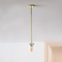 Lalia Home 1-Light 5.75" Minimalist Industrial Farmhouse Adjustable Hanging Clear Cylinder Glass Pendant Fixture - Gold "LHP-3011-GL"