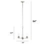 Lalia Home 3-Light 15" Classic Contemporary Clear Glass And Metal Hanging Pendant Chandelier - Brushed Nickel "LHP-3012-BN"