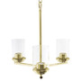 Lalia Home 3-Light 15" Classic Contemporary Clear Glass And Metal Hanging Pendant Chandelier - Gold "LHP-3012-GL"